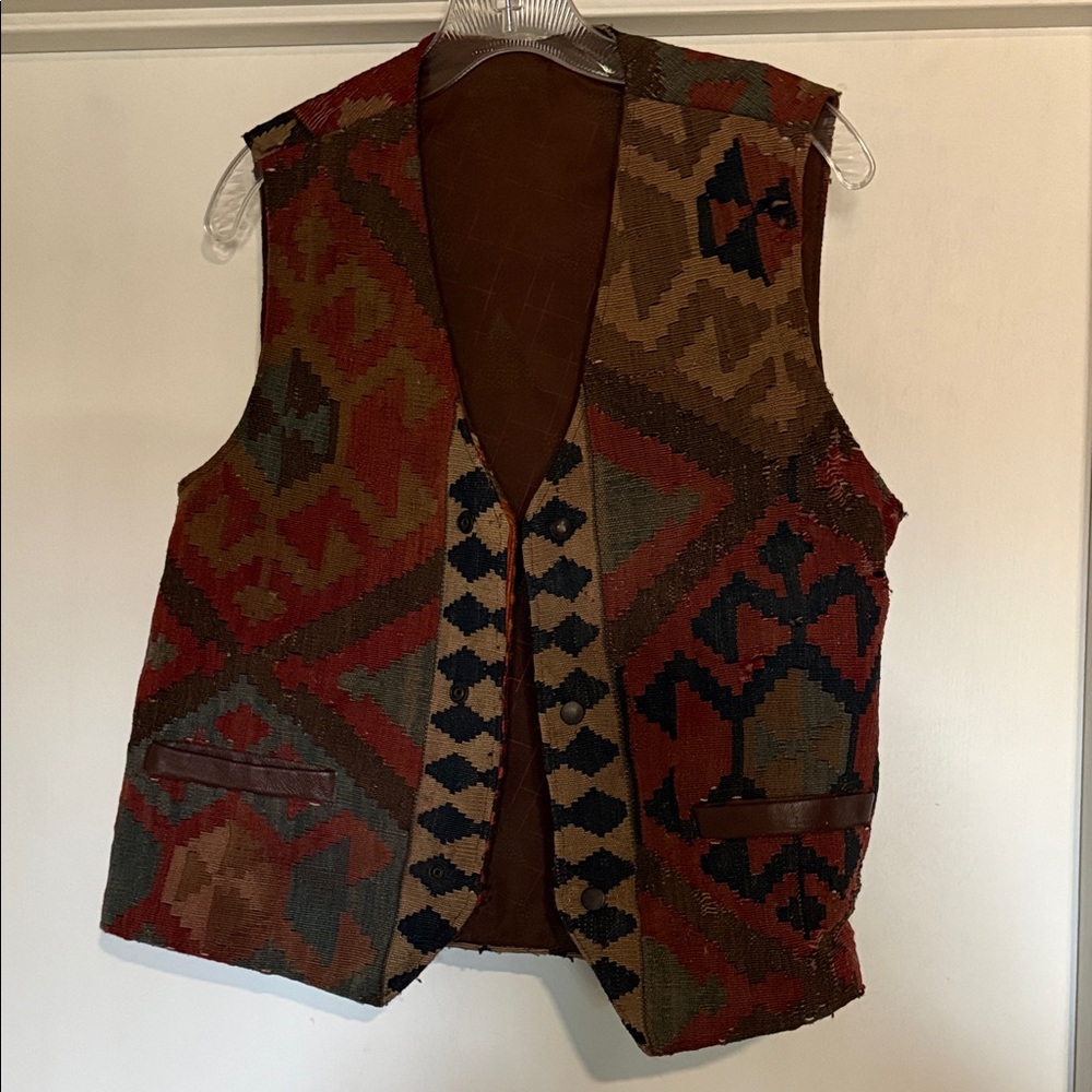 Vintage Turkish Rug Patterned Vest